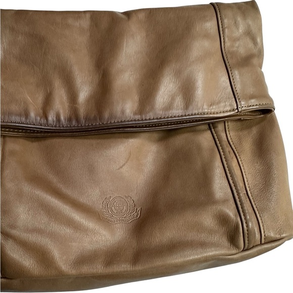 Stone Mountain Made in USA Leather Slouch Crossbody Cognac 14x12 Vintage Boho - Picture 9 of 9